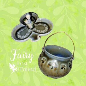 WADE Irish Shamrock Cauldron & Leprechaun Dish